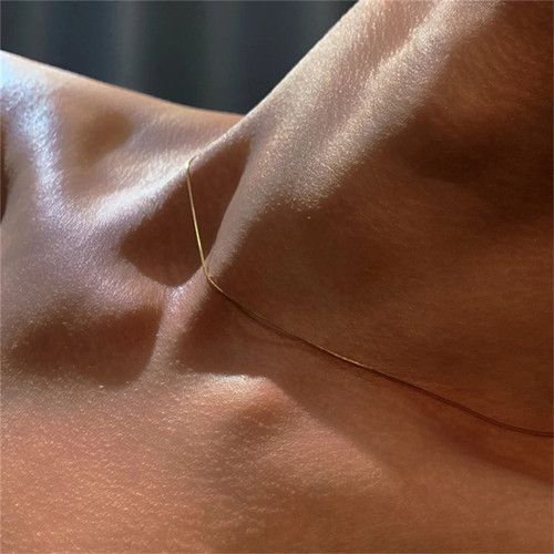 IMMA SAVAGE - 1mm Sleek Golden Round Snake Neck Chain