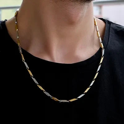 IMMA SAVAGE - Dapper Stainless Steel Golden Silver Rice Chain For Men and Boys